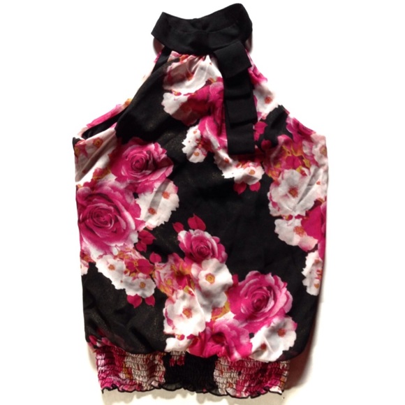Iz Byer Tops - *NWOT* Iz Byer Sleevless Floral Collar Blouse